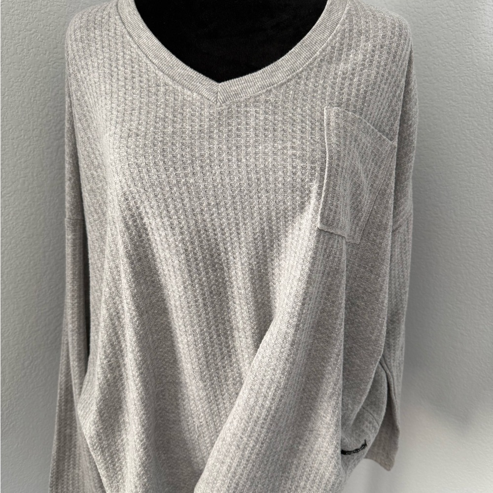Calvin Klein Heather Gray Long Sleeve Top